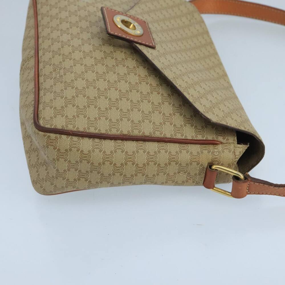 CELINE Macadam Canvas Shoulder Bag Beige Gold - Picture 4 of 16